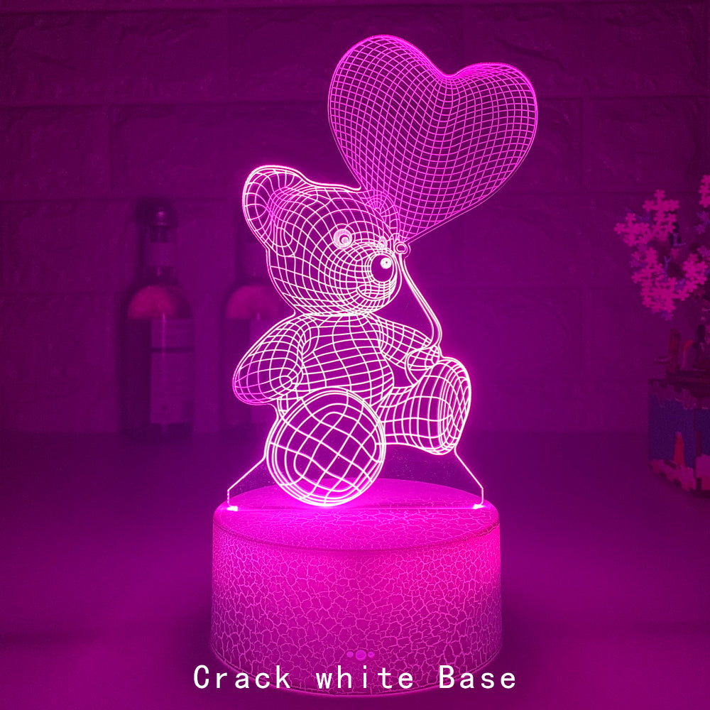 3D Neon Lamp Bear USB