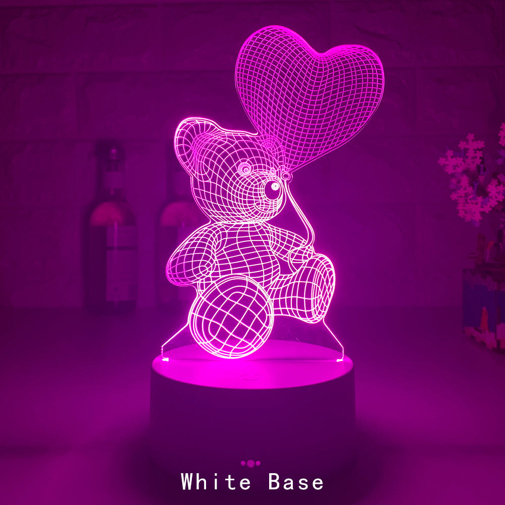 3D Neon Lamp Bear USB