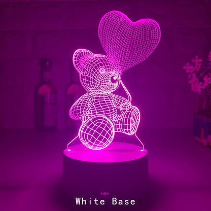 3D Neon Lamp Bear USB