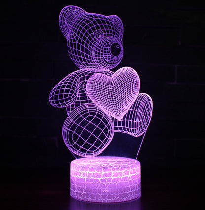3D Neon Lamp Bear USB