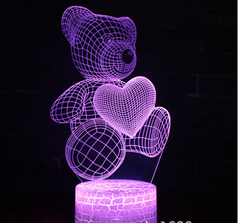 3D Neon Lamp Bear USB