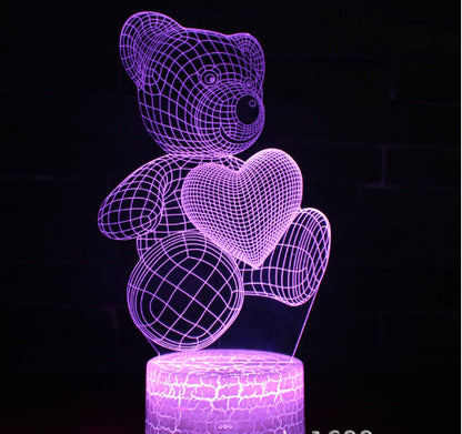 3D Neon Lamp Bear USB