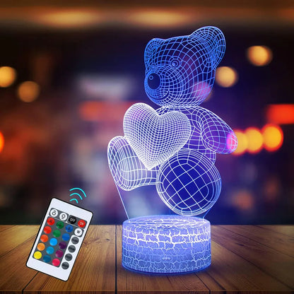3D Neon Lamp Bear USB